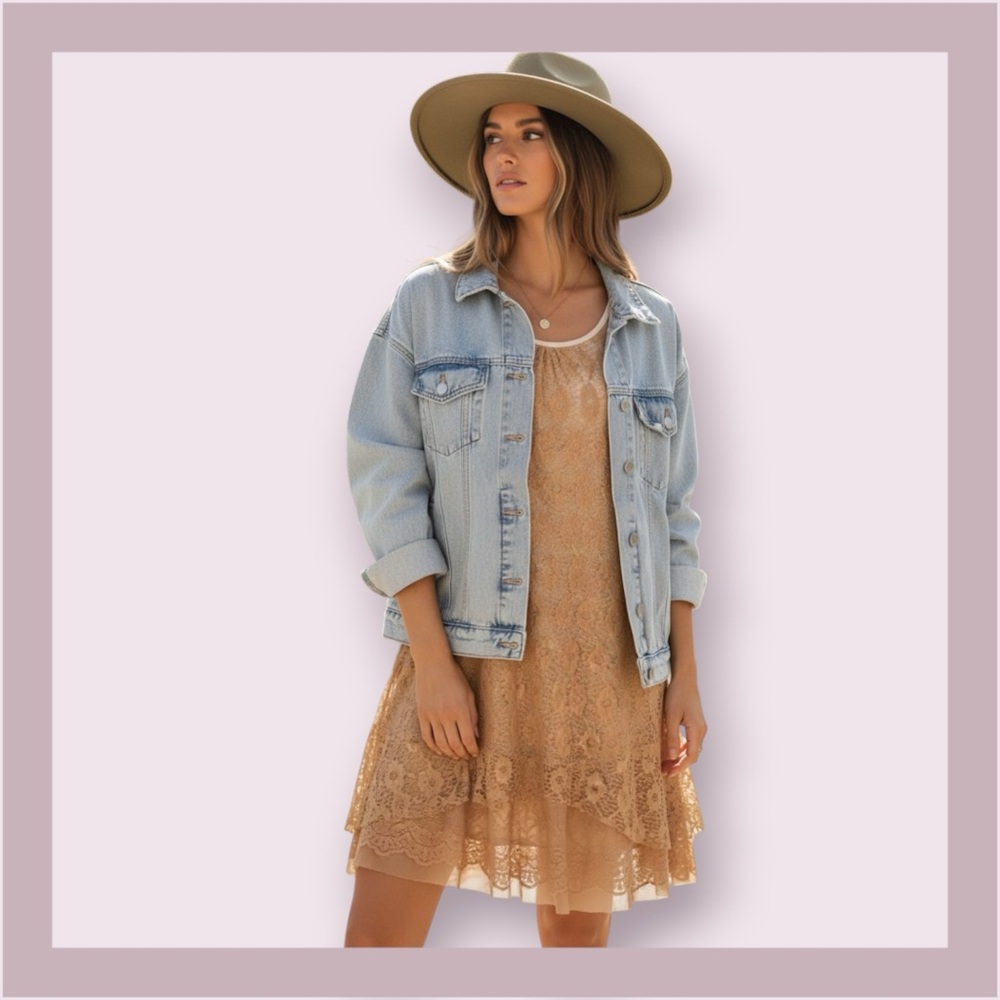 Altar’d State Tan Lace Sleeveless Dress Size S